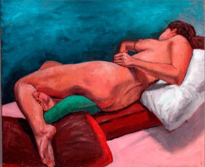 Nude woman reclining